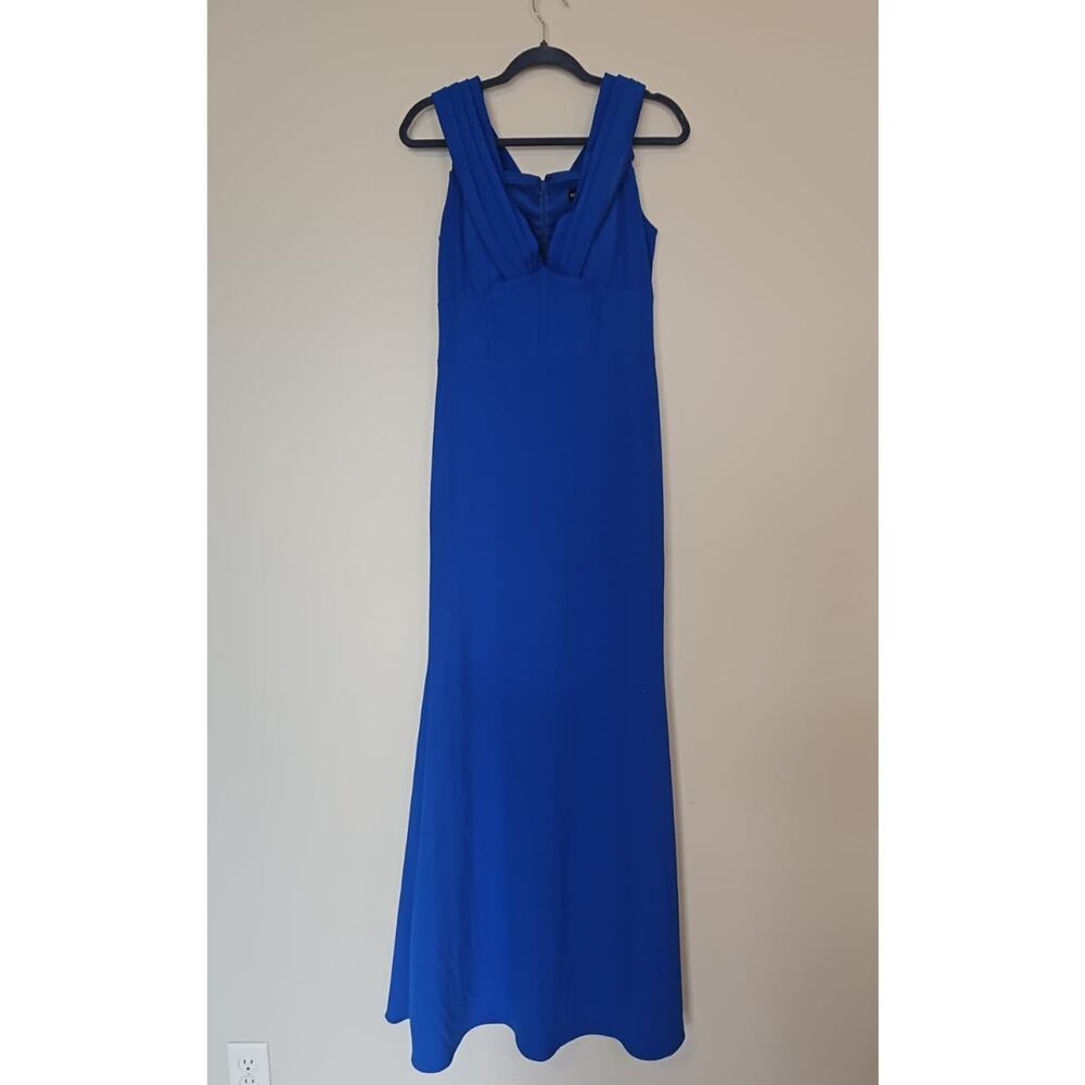 Betsy & Adam Cold Shoulder Corset Bodice Gown – Cobalt Blue – Size 6 - Picture 2 of 6